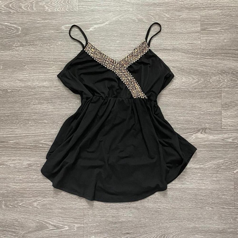 Black and gold boho whimsigoth top